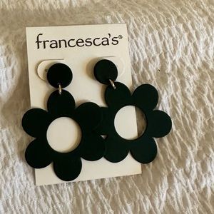Green Flower Earrings